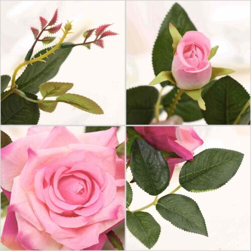 12pcs Artificial Silk Flower Fake Rose Bouquet Table Decor White - Image 8