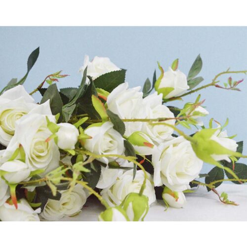 12pcs Artificial Silk Flower Fake Rose Bouquet Table Decor White - Image 9