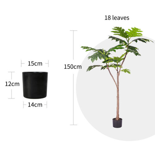 150cm Artificial Natural Green Split-Leaf Philodendron Tree Fake Tropical Indoor Plant Decor - Image 2