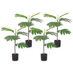 4x 60cm Artificial Natural Green Split-Leaf Philodendron Tree Fake Tropical Indoor Plant Decor
