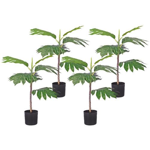 4x 60cm Artificial Natural Green Split-Leaf Philodendron Tree Fake Tropical Indoor Plant Decor