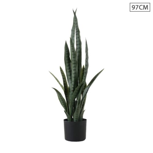 97cm Sansevieria Snake Artificial Plants with Black Plastic Planter Greenery Decor