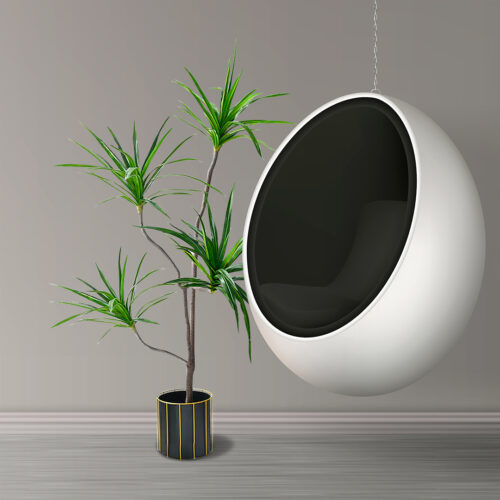 180cm Realistic Artificial Dracaena Rubberised Silk Cloth Iron Wire Decor - Image 3