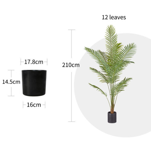 210cm Green Artificial Indoor Rogue Areca Palm Tree Fake Tropical Plant Decor - Image 2