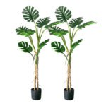 2x 160cm Tropical Monstera Palm Artificial Plant Tree Real Touch Technology with UV Protection