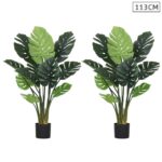2x 113cm Artificial Indoor Potted Turtle Back Fake Decoration Tree Flower Pot Plant