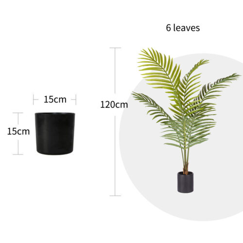 2x 120cm Green Artificial Indoor Rogue Areca Palm Tree Fake Tropical Plant Decor - Image 2