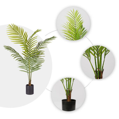 2x 120cm Green Artificial Indoor Rogue Areca Palm Tree Fake Tropical Plant Decor - Image 4