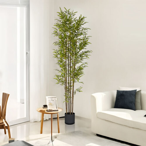 210cm Lucky Bamboo Tree Bambusa Vulgaris Artificial Plant 7 Branches Home Accent Decor - Image 4