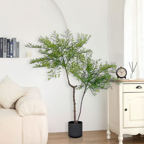 2x 120cm Nandina Heavenly Bamboo Tree Artificial Plant Home Accent Decor - Image 2
