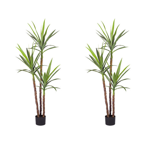 2x 150cm Artificial Natural Green Dracaena Yucca Tree Fake Tropical Indoor Plant Decor