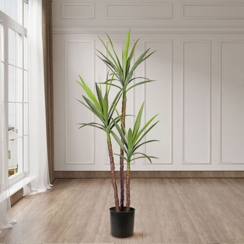 2x 150cm Artificial Natural Green Dracaena Yucca Tree Fake Tropical Indoor Plant Decor - Image 3