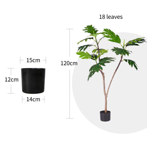 2x 120cm Artificial Natural Green Split-Leaf Philodendron Tree Fake Tropical Indoor Plant Decor - Image 2