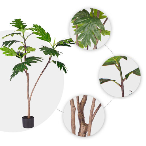 2x 120cm Artificial Natural Green Split-Leaf Philodendron Tree Fake Tropical Indoor Plant Decor - Image 4