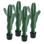 4x 70cm Green Artificial Indoor Cactus Tree Fake Plant Simulation Decorative 5 Heads