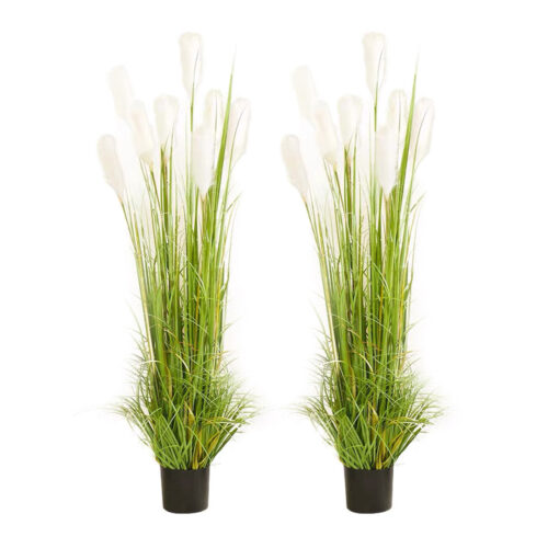 2x 120cm Nearly Natural Plume Grass Artificial Plant