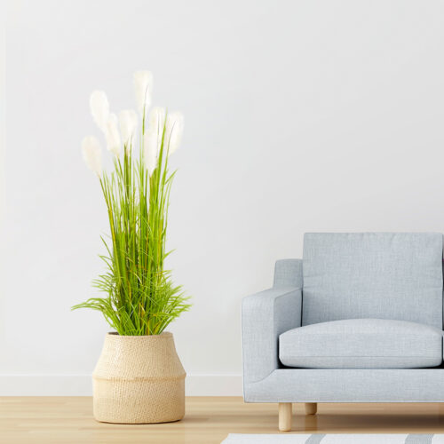 2x 120cm Nearly Natural Plume Grass Artificial Plant - Image 4