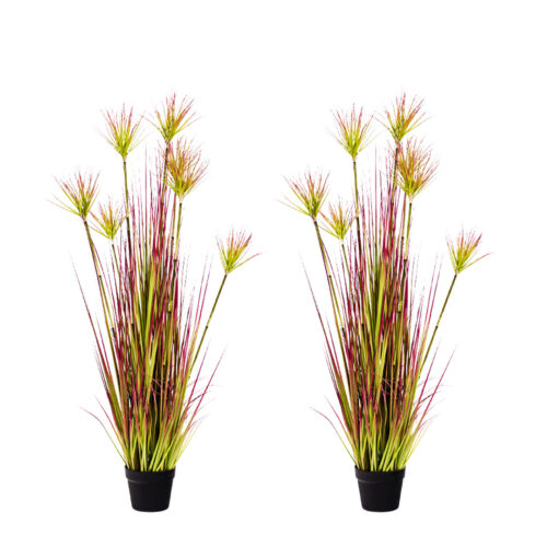 2x 120cm Green Artificial Indoor Potted Papyrus Plant Tree Fake Simulation Decorative
