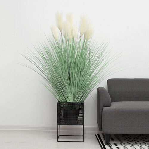 2x 110cm Artificial Indoor Potted Reed Bulrush Grass Tree Fake Plant Simulation Decorative - Image 3