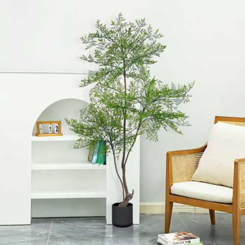 2x 150cm Nandina Heavenly Bamboo Tree Artificial Plant Home Accent Decor - Image 3