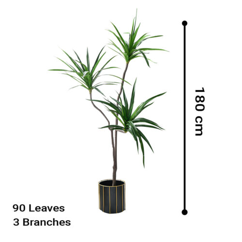 2x 180cm Green Artificial Indoor Brazlian Iron Tree Fake Plant Decorative 3 Heads - Image 2