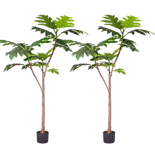 2x 150cm Artificial Natural Green Split-Leaf Philodendron Tree Fake Tropical Indoor Plant Decor