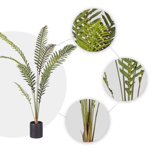 2x 210cm Artificial Green Rogue Hares Foot Fern Tree Fake Tropical Indoor Plant Decor - Image 4