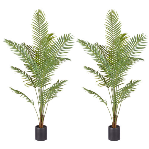 2x 210cm Green Artificial Indoor Rogue Areca Palm Tree Fake Tropical Plant Decor
