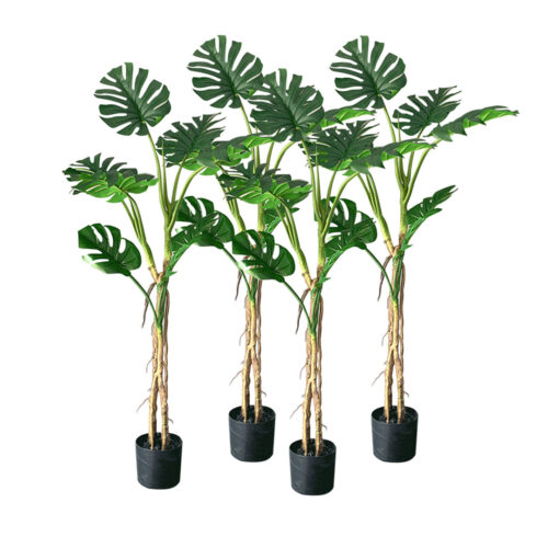 4x 160cmTropical Monstera Palm Artificial Plant Tree Real Touch Technology with UV Protection