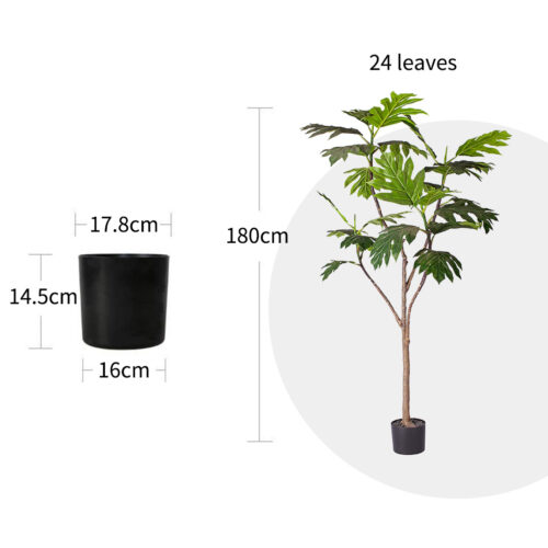 2x 180cm Artificial Natural Green Split-Leaf Philodendron Tree Fake Tropical Indoor Plant Decor - Image 2