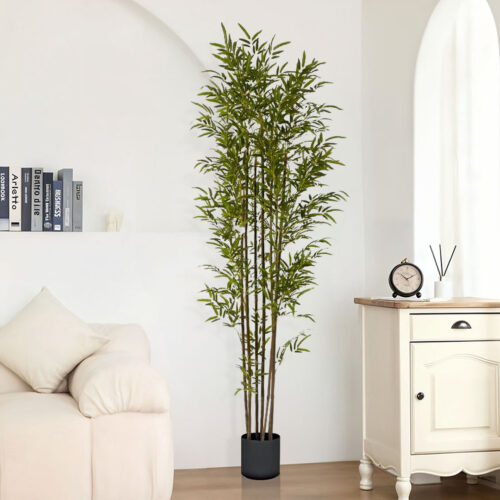 2x 210cm Lucky Bamboo Tree Bambusa Vulgaris Artificial Plant 7 Branches Home Accent Decor - Image 2