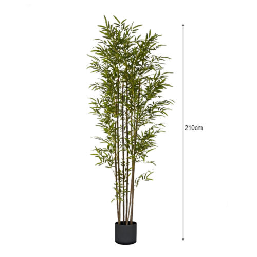 2x 210cm Lucky Bamboo Tree Bambusa Vulgaris Artificial Plant 7 Branches Home Accent Decor - Image 6