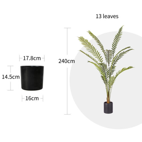2x 240cm Artificial Green Rogue Hares Foot Fern Tree Fake Tropical Indoor Plant Decor - Image 2