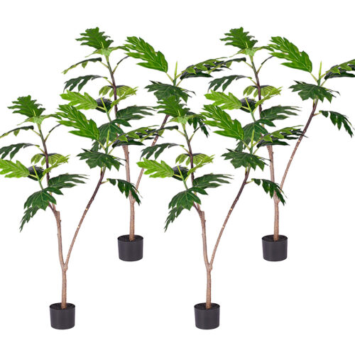 4x 120cm Artificial Natural Green Split-Leaf Philodendron Tree Fake Tropical Indoor Plant Decor