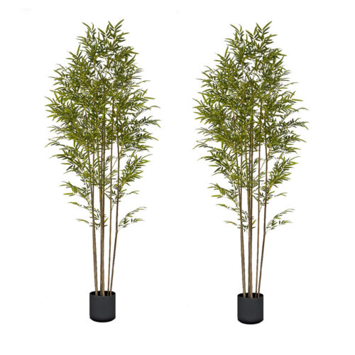 2x 240cm Lucky Bamboo Tree Bambusa Vulgaris Artificial Plant 7 Branches Home Accent Decor