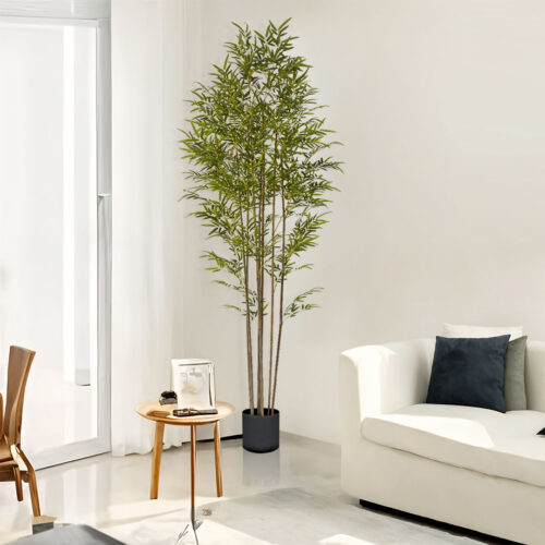 2x 240cm Lucky Bamboo Tree Bambusa Vulgaris Artificial Plant 7 Branches Home Accent Decor - Image 4