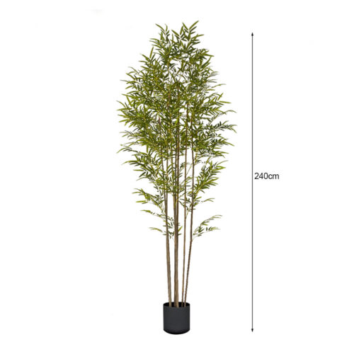 2x 240cm Lucky Bamboo Tree Bambusa Vulgaris Artificial Plant 7 Branches Home Accent Decor - Image 6