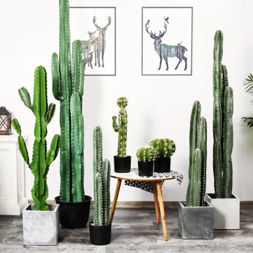 4x 105cm Green Artificial Indoor Cactus Tree Fake Plant Simulation Decorative 6 Heads - Image 7