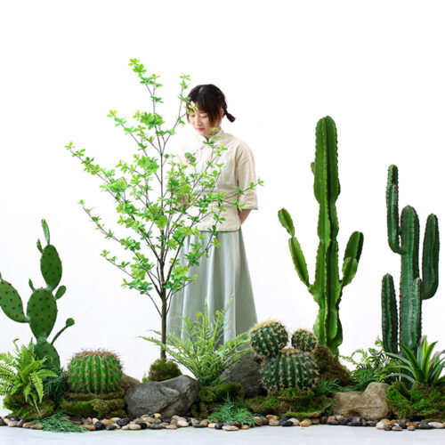 4x 120cm Green Artificial Indoor Cactus Tree Fake Plant Simulation Decorative 6 Heads - Image 7