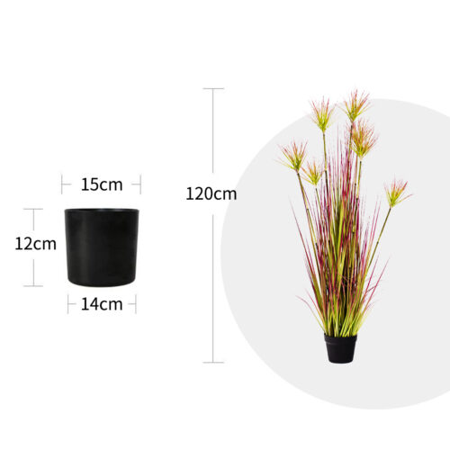 4x 120cm Green Artificial Indoor Potted Papyrus Plant Tree Fake Simulation Decorative - Image 2