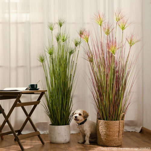 4x 120cm Green Artificial Indoor Potted Papyrus Plant Tree Fake Simulation Decorative - Image 3