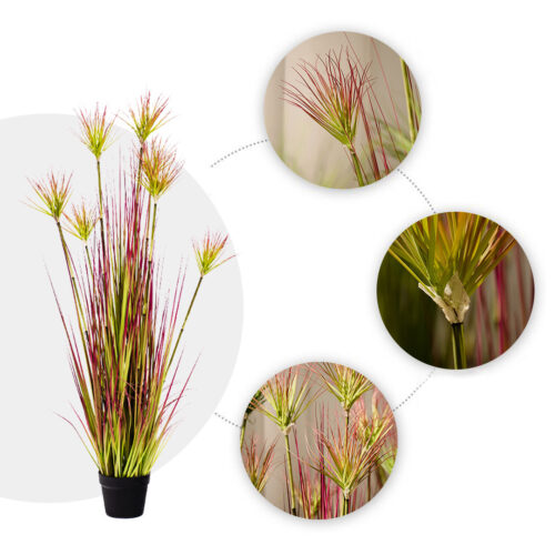4x 120cm Green Artificial Indoor Potted Papyrus Plant Tree Fake Simulation Decorative - Image 4