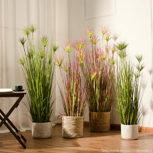 4x 120cm Green Artificial Indoor Potted Papyrus Plant Tree Fake Simulation Decorative - Image 8