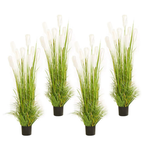 4x 150cm Wheat Plume Grass Artificial Plant Decor