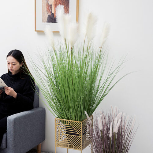 4x 110cm Artificial Indoor Potted Reed Bulrush Grass Tree Fake Plant Simulation Decorative - Image 7