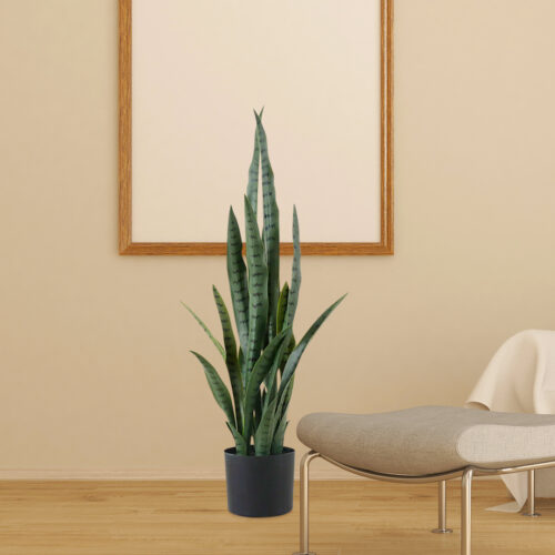 4x 95cm Sansevieria Snake Artificial Plants with Black Plastic Planter Greenery Decor - Image 7