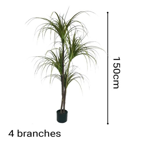 4x 150cm Artificial Dracaena Plant Fake Potted Simulation Tree Fake Plant Decor - Image 2