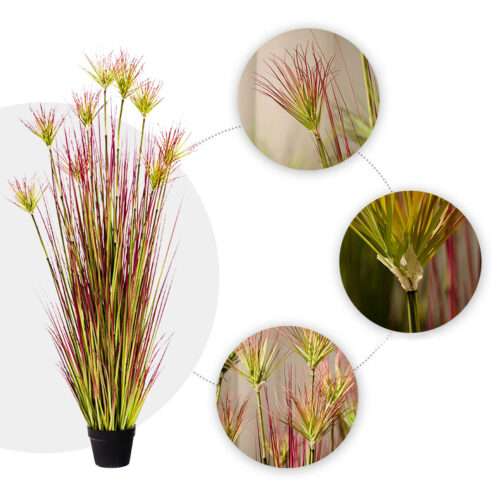4x 150cm Purple-Red Artificial Indoor Potted Papyrus Plant Tree Fake Simulation Decorative - Image 4