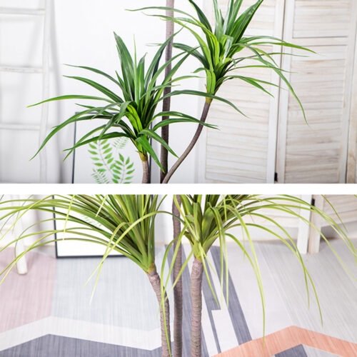 4x 180cm Green Artificial Indoor Brazlian Iron Tree Fake Plant Decorative 3 Heads - Image 7
