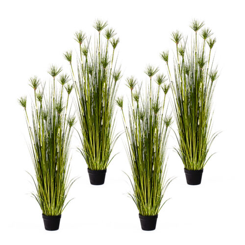 4x 150cm Cyperus Papyrus Plant Tree Artificial Green Grass Home Or Office Indoor Greenery Accent